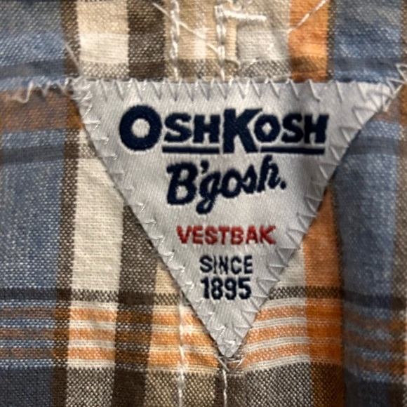 Vintage Osh Kosh B'Gosh Vestbak plaid Logo Overalls Size 18 month - Picture 7 of 10